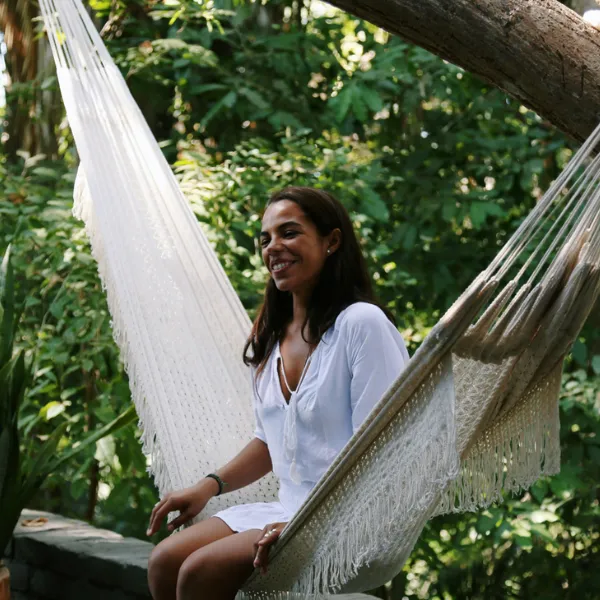 hamac blanc pour jardin tropical