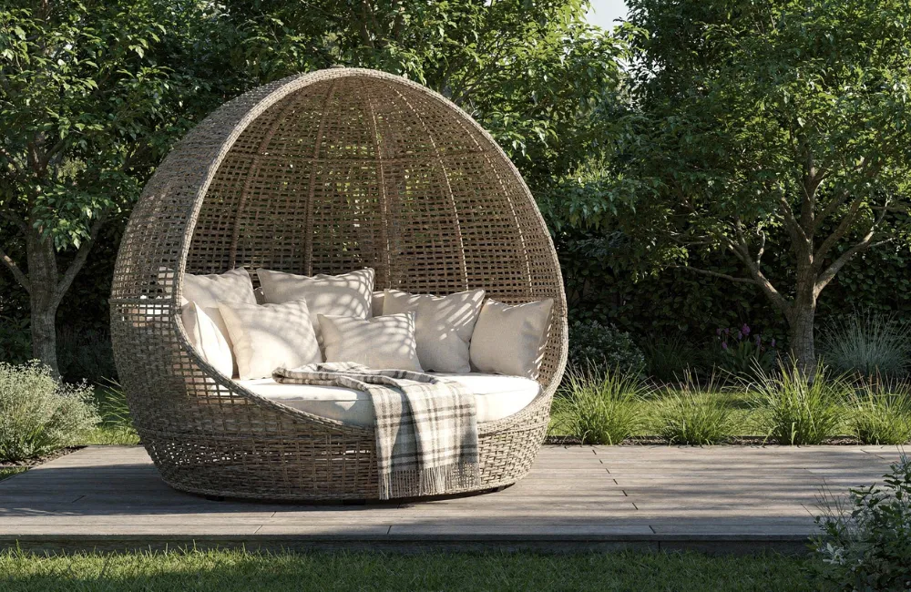 lit de jardin resine tressee