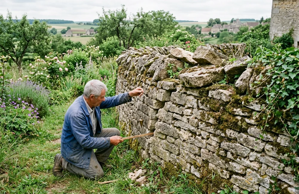 consolider mur pierre penche